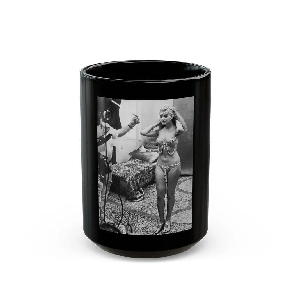 Pamela Tiffin #18 (Vintage Female Icon) Black Coffee Mug-15oz-Go Mug Yourself