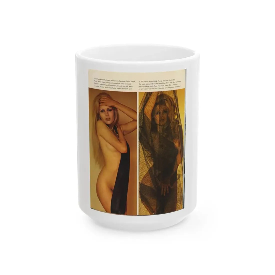 Pamela Tiffin #180 - Playboy February '69 Photo (Vintage Female Icon) White Coffee Mug 15oz - Go Mug Yourself