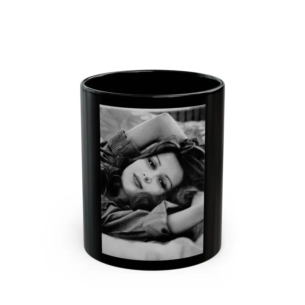 Pamela Tiffin #20 (Vintage Female Icon) Black Coffee Mug-11oz-Go Mug Yourself