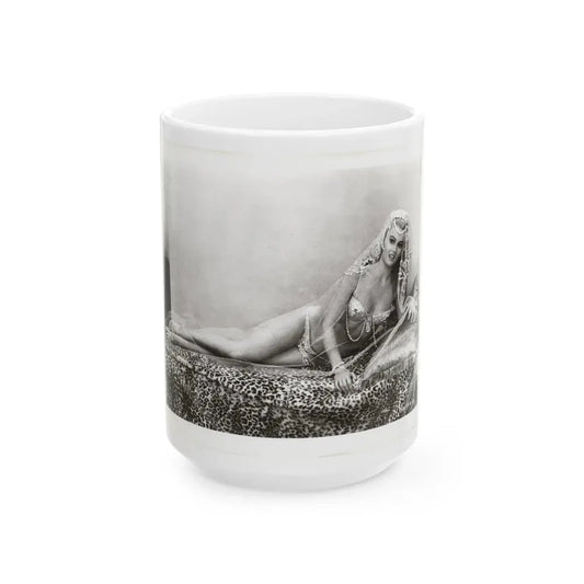 Pamela Tiffin #201 - 8x10 Vintage B&W Full Body Movie Promo Photo from 1965 (Vintage Female Icon) White Coffee Mug 15oz - Go Mug Yourself