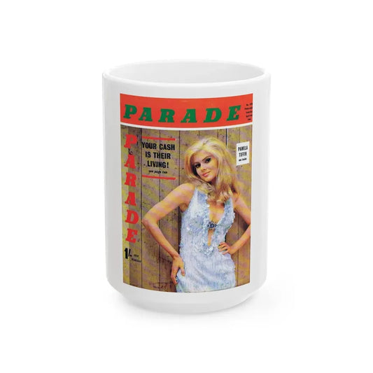 Pamela Tiffin #21 - Mag. Cover (Vintage Female Icon) White Coffee Mug 15oz - Go Mug Yourself