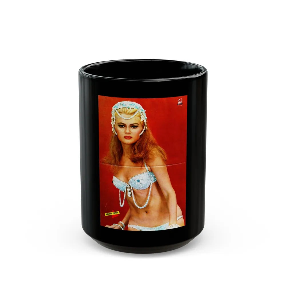 Pamela Tiffin #221 (Vintage Female Icon) Black Coffee Mug-15oz-Go Mug Yourself