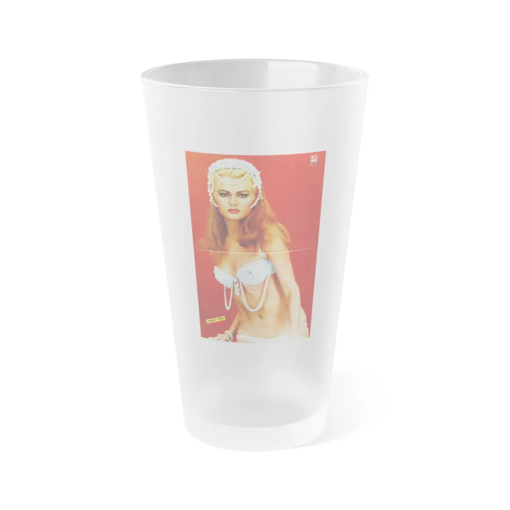 Pamela Tiffin #221 (Vintage Female Icon) Frosted Pint Glass 16oz-16oz-Frosted-Go Mug Yourself