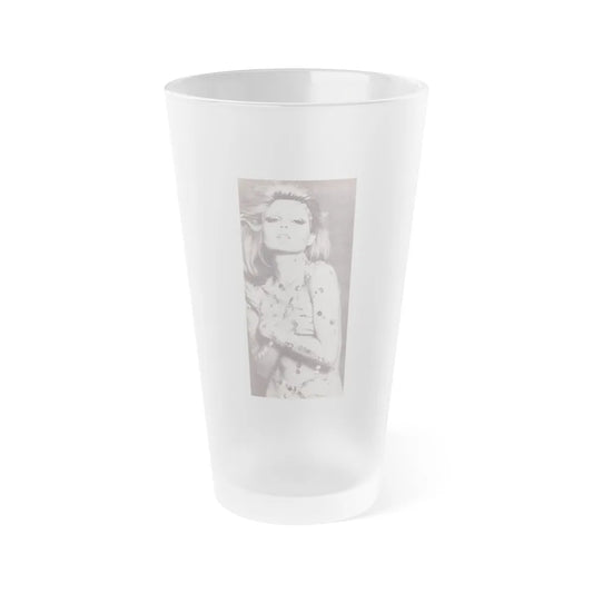 Pamela Tiffin #24 - Mag. Page1 (Vintage Female Icon) Frosted Pint Glass 16oz-16oz-Frosted-Go Mug Yourself