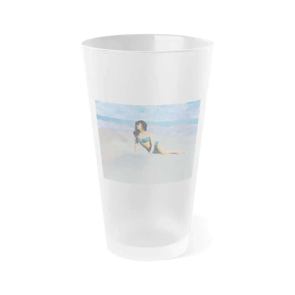 Pamela Tiffin #31 (Vintage Female Icon) Frosted Pint Glass 16oz-16oz-Frosted-Go Mug Yourself