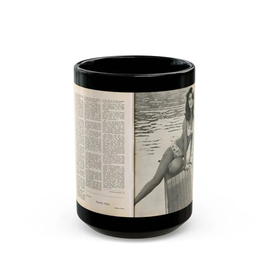 Pamela Tiffin #36 - 2 Mag. Pages (Vintage Female Icon) Black Coffee Mug 15oz - Go Mug Yourself