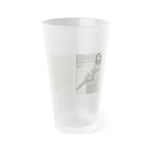 Pamela Tiffin #36 - 2 Mag. Pages (Vintage Female Icon) Frosted Pint Glass 16oz 16oz Frosted - Go Mug Yourself