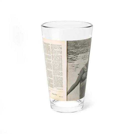 Pamela Tiffin #36 - 2 Mag. Pages (Vintage Female Icon) Pint Glass 16oz 16oz - Go Mug Yourself