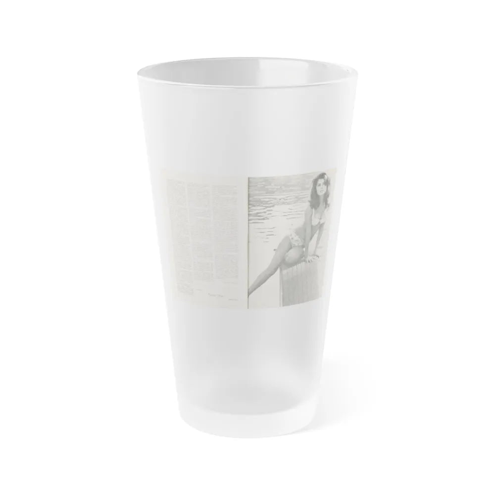 Pamela Tiffin #36 - 2 Mag. Pages (Vintage Female Icon) Frosted Pint Glass 16oz-16oz-Frosted-Go Mug Yourself