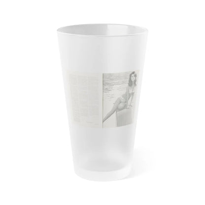 Pamela Tiffin #36 - 2 Mag. Pages (Vintage Female Icon) Frosted Pint Glass 16oz-16oz-Frosted-Go Mug Yourself