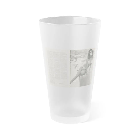 Pamela Tiffin #36 - 2 Mag. Pages (Vintage Female Icon) Frosted Pint Glass 16oz-16oz-Frosted-Go Mug Yourself
