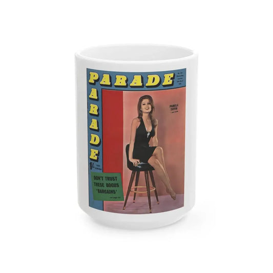 Pamela Tiffin #37 - Mag. Cover (Vintage Female Icon) White Coffee Mug 15oz - Go Mug Yourself