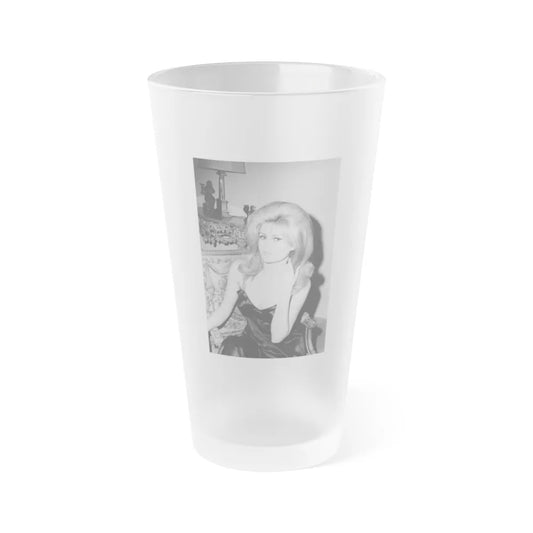 Pamela Tiffin #47 (Vintage Female Icon) Frosted Pint Glass 16oz-16oz-Frosted-Go Mug Yourself