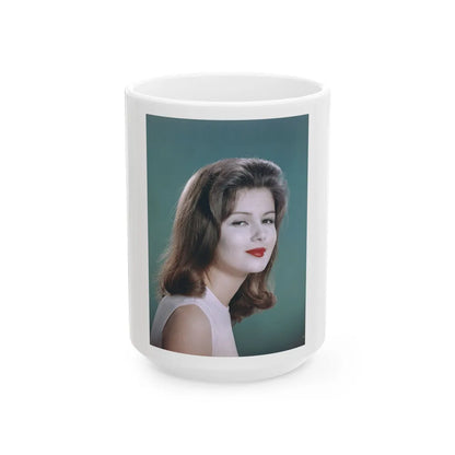 Pamela Tiffin #49 (Vintage Female Icon) White Coffee Mug-15oz-Go Mug Yourself