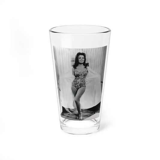 Pamela Tiffin #55 - 8x10 B&W Full Body 1 Piece Swimsuit Cheesecake Photo Hi-Res Re-Print (Vintage Female Icon) Pint Glass 16oz-16oz-Go Mug Yourself