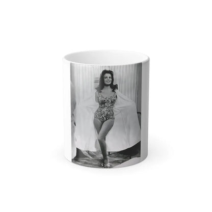 Pamela Tiffin #55 - 8x10 B&W Full Body 1 Piece Swimsuit Cheesecake Photo Hi-Res Re-Print (Vintage Female Icons) Color Changing Mug 11oz-11oz-Go Mug Yourself