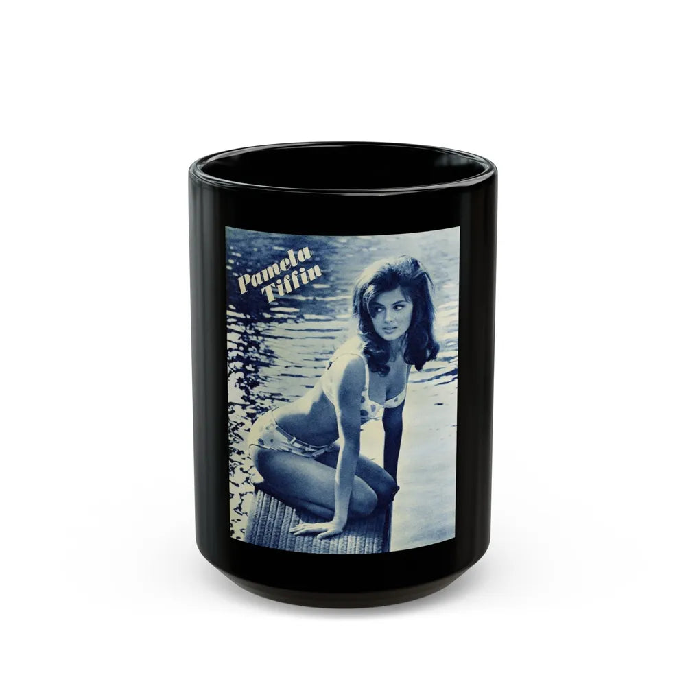 Pamela Tiffin #63 (Vintage Female Icon) Black Coffee Mug-15oz-Go Mug Yourself