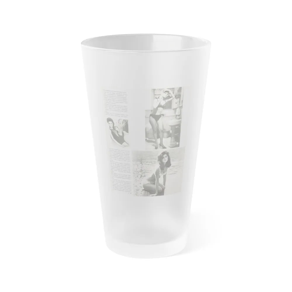 Pamela Tiffin #68 - Mag Page (Vintage Female Icon) Frosted Pint Glass 16oz-16oz-Frosted-Go Mug Yourself