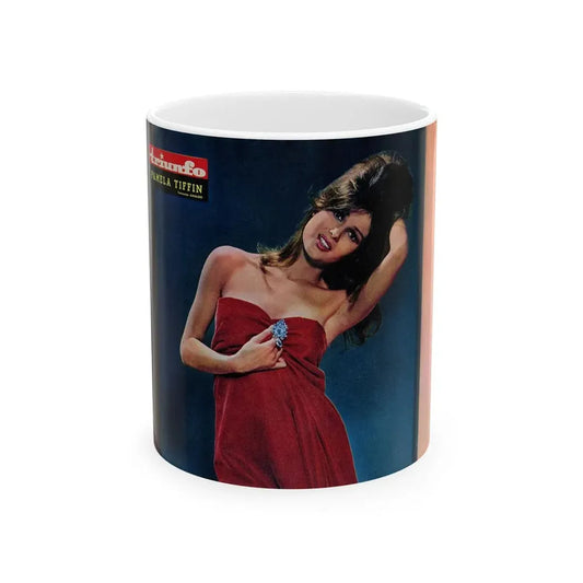 Pamela Tiffin #80 - Mag. Centerfold (Vintage Female Icon) White Coffee Mug 11oz - Go Mug Yourself