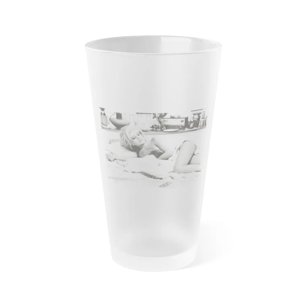 Pamela Tiffin #96 (Vintage Female Icon) Frosted Pint Glass 16oz-16oz-Frosted-Go Mug Yourself