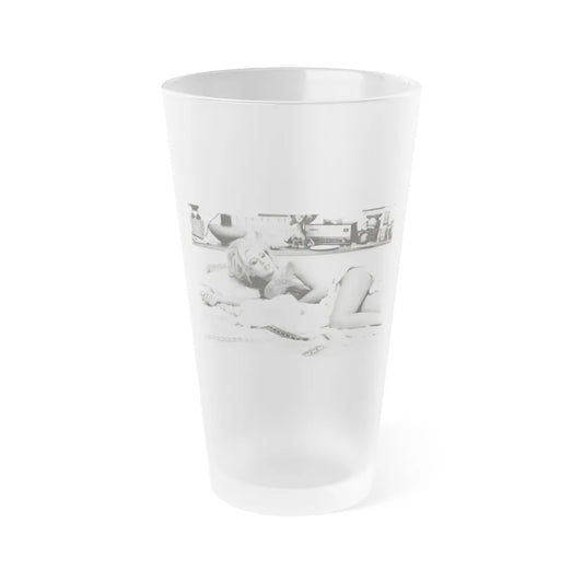 Pamela Tiffin #96 (Vintage Female Icon) Frosted Pint Glass 16oz-16oz-Frosted-Go Mug Yourself