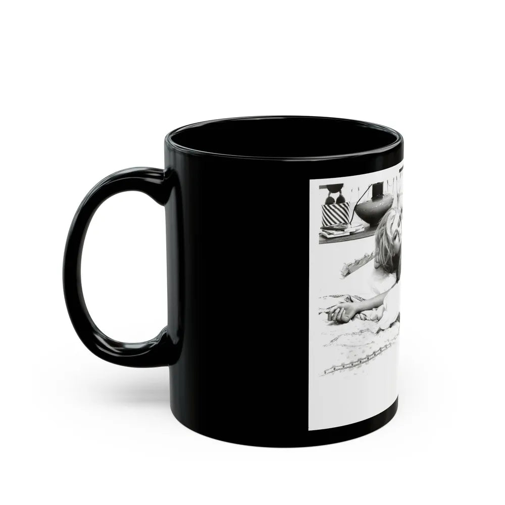 Pamela Tiffin #961 (Vintage Female Icon) Black Coffee Mug-Go Mug Yourself