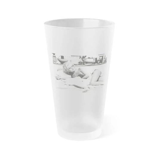 Pamela Tiffin #961 (Vintage Female Icon) Frosted Pint Glass 16oz 16oz Frosted - Go Mug Yourself