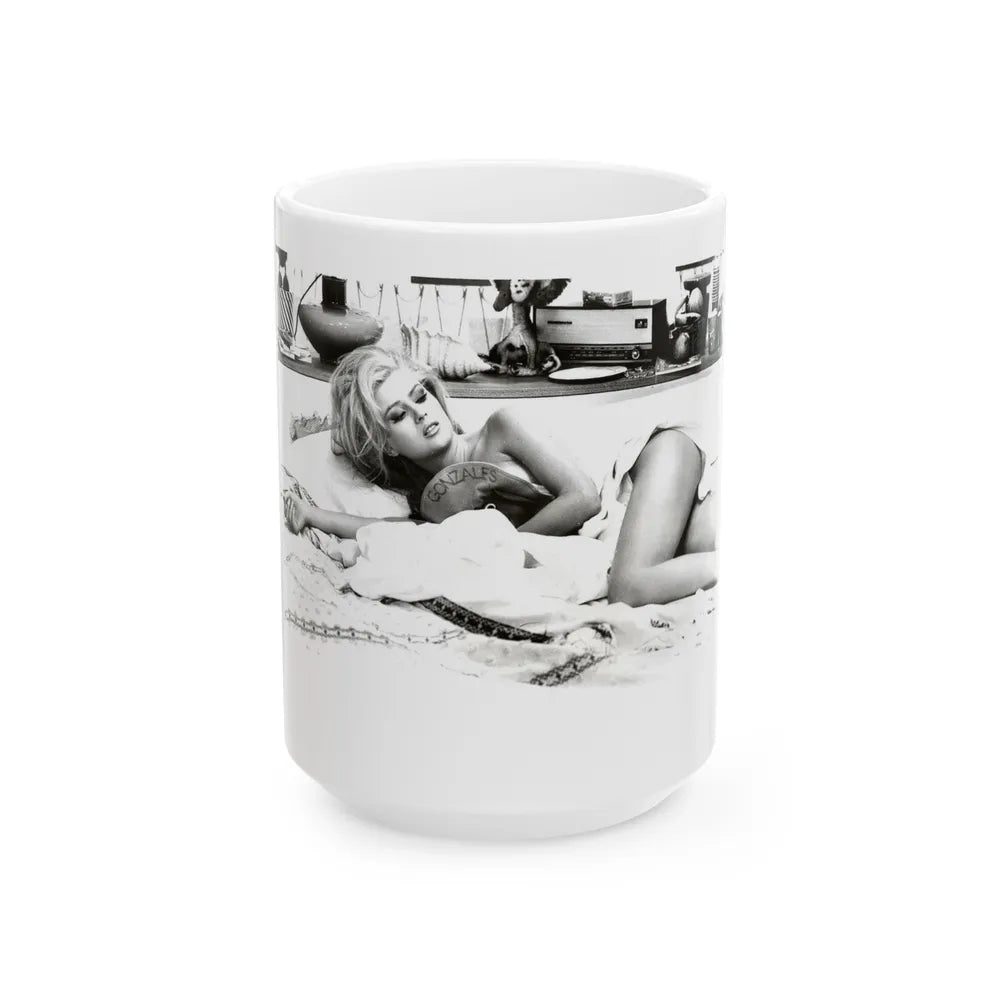 Pamela Tiffin #961 (Vintage Female Icon) White Coffee Mug-15oz-Go Mug Yourself