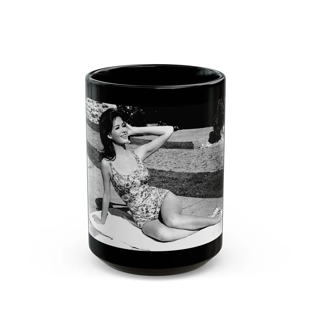 Pamela Tiffin #98 (Vintage Female Icon) Black Coffee Mug-15oz-Go Mug Yourself