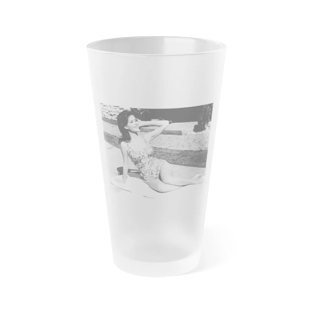 Pamela Tiffin #98 (Vintage Female Icon) Frosted Pint Glass 16oz-16oz-Frosted-Go Mug Yourself