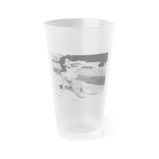 Pamela Tiffin #98 (Vintage Female Icon) Frosted Pint Glass 16oz 16oz Frosted - Go Mug Yourself