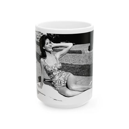 Pamela Tiffin #98 (Vintage Female Icon) White Coffee Mug-15oz-Go Mug Yourself