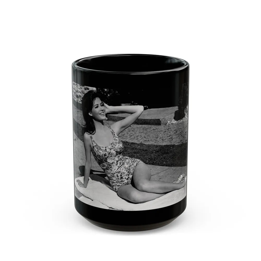 Pamela Tiffin #983 (Vintage Female Icon) Black Coffee Mug-15oz-Go Mug Yourself