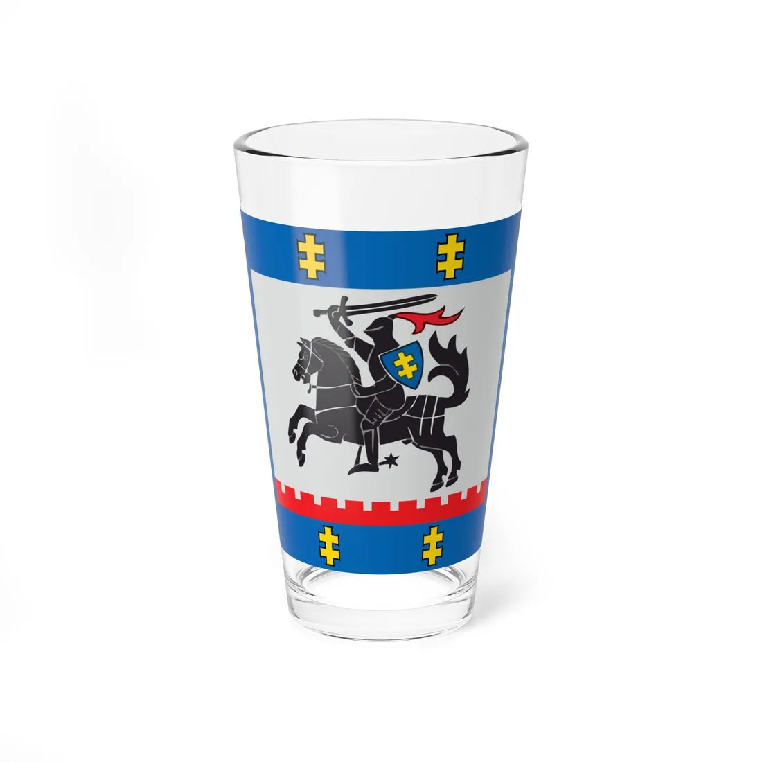 Panevezys County flag (Lithuania) Pint Glass 16oz 16oz - Go Mug Yourself