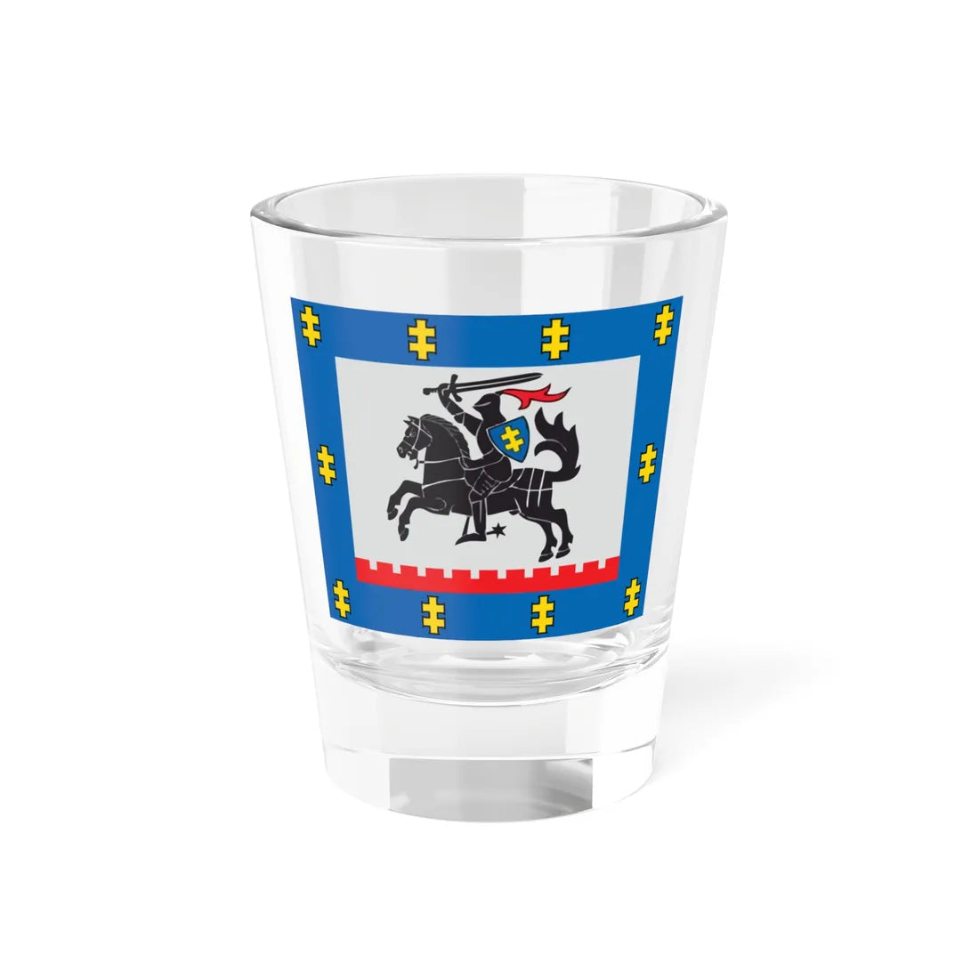 Panevezys County flag (Lithuania) Shot Glass 1.5oz 1.5oz - Go Mug Yourself