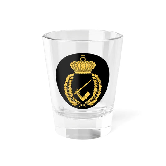 Pansartruppernas officershögskola vapen (Sweden) (Coat of Arms) Shot Glass 1.5oz 1.5oz - Go Mug Yourself