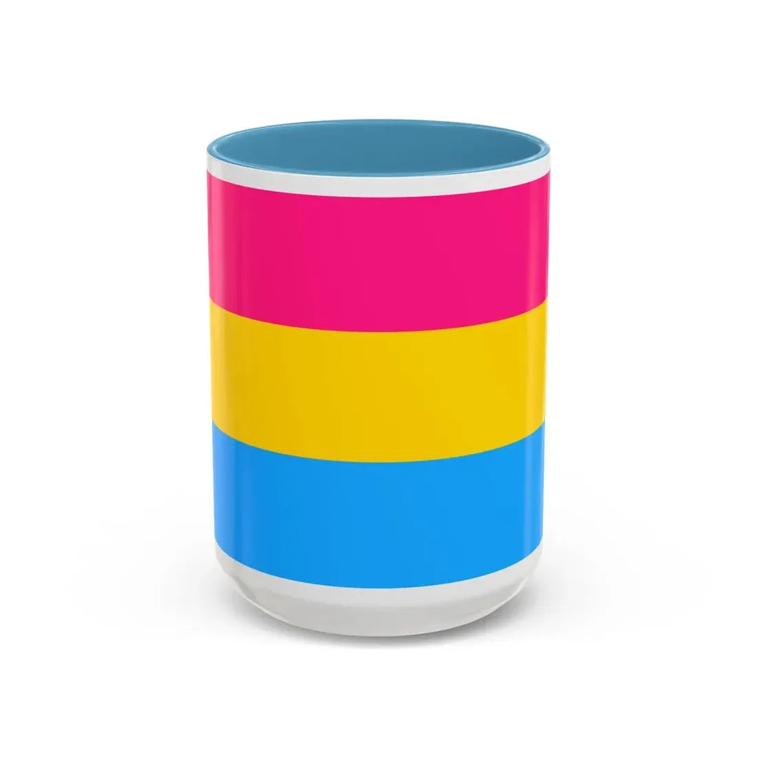 Pansexuality Pride Flag - Accent Coffee Mug 15oz Light Blue - Go Mug Yourself