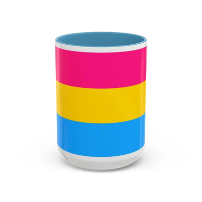 Pansexuality Pride Flag - Accent Coffee Mug 15oz Light Blue - Go Mug Yourself