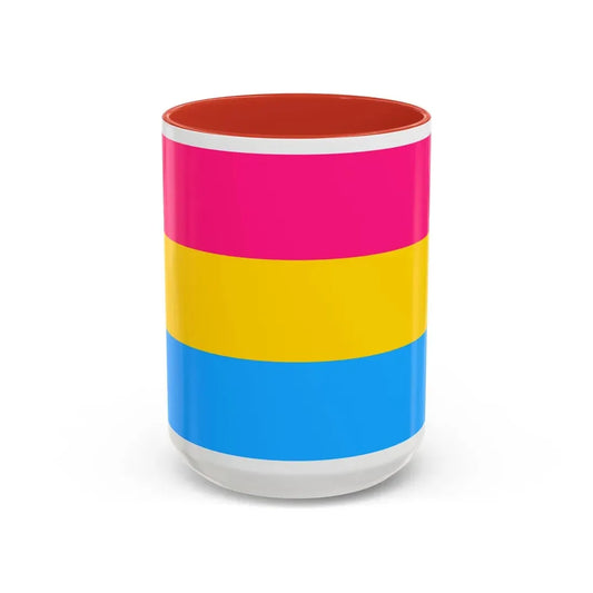 Pansexuality Pride Flag - Accent Coffee Mug 15oz Red - Go Mug Yourself