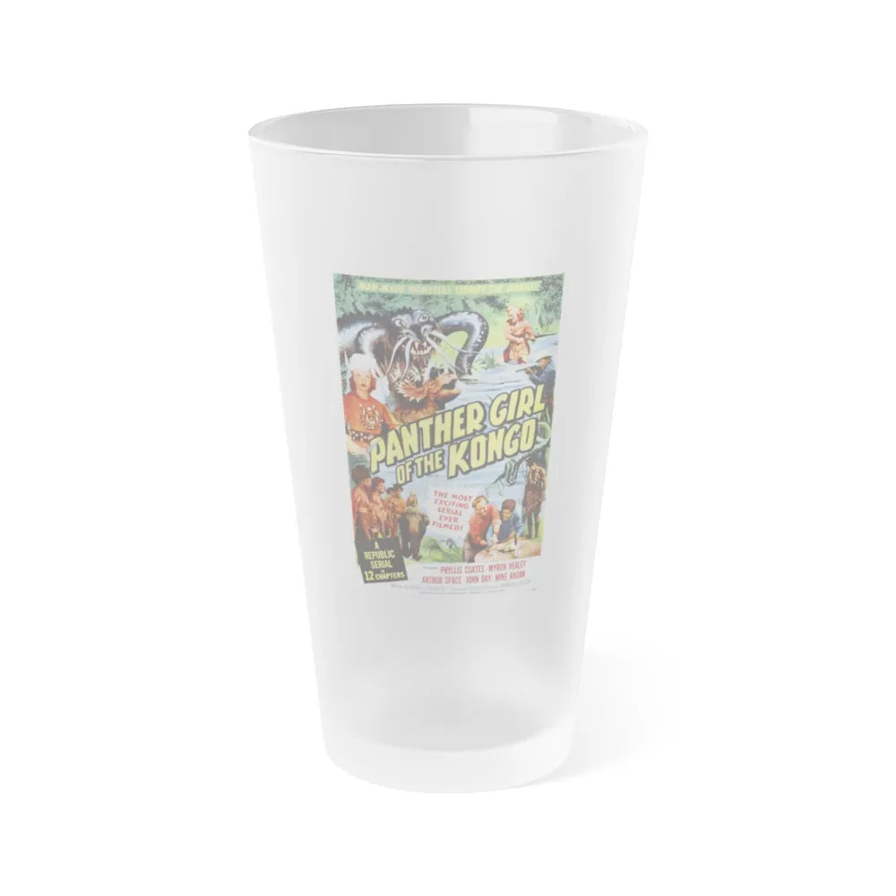 PANTHER GIRL OF THE KONGO 1955 Movie Poster - Frosted Pint Glass 16oz-16oz-Frosted-Go Mug Yourself