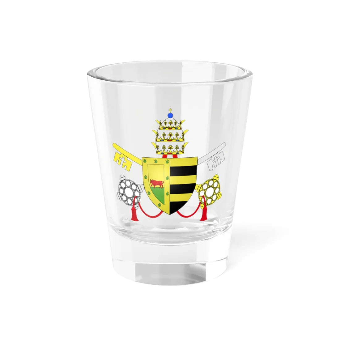 Papal Arms of Alexander VI (Italy) (Coat of Arms) Shot Glass 1.5oz 1.5oz - Go Mug Yourself