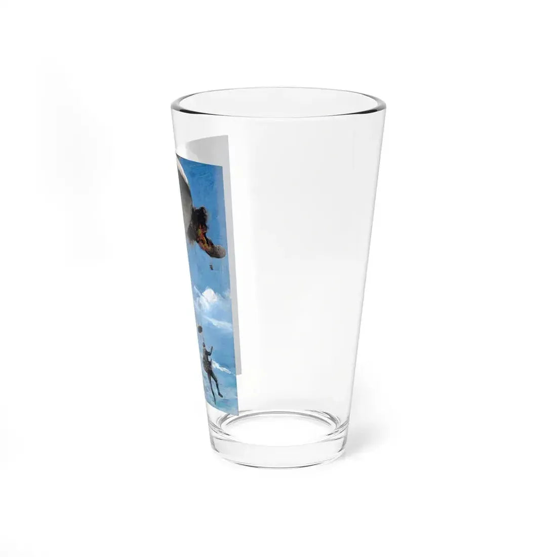Parachuting to Safety, The Saturday Evening Post story illustration (Magazine Illustration) Pint Glass 16oz - Go Mug Yourself