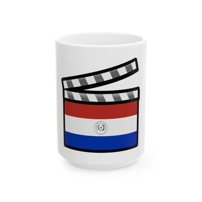 Paraguayan film clapperboard (Paraguay) White Coffee Mug 15oz - Go Mug Yourself