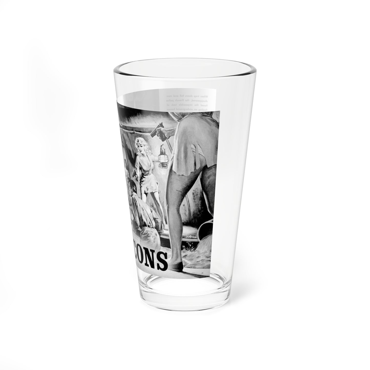 Paris' Female Cons, Action For Men, November 1964 (Magazine Illustration) Pint Glass 16oz-Go Mug Yourself