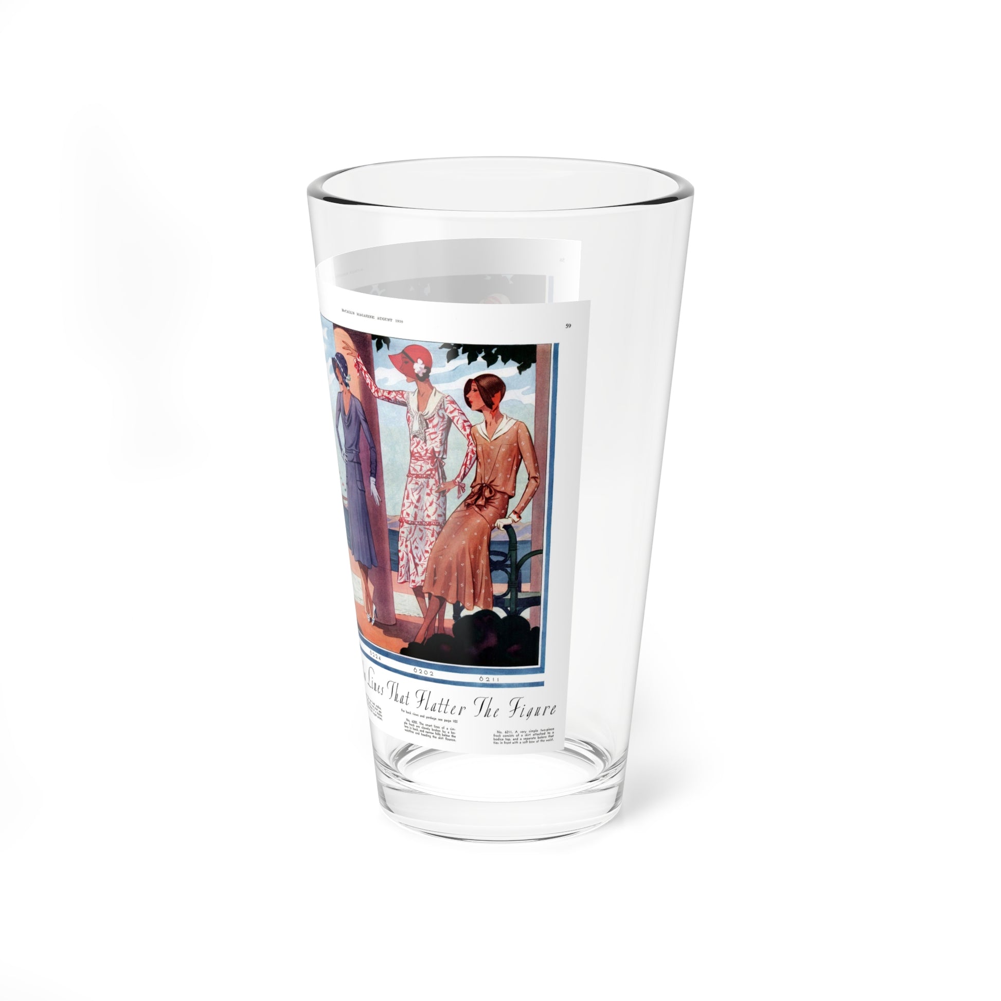 Paris Interprets Daytime Chic..., McCall's, August 1930 (Magazine Illustration) Pint Glass 16oz-Go Mug Yourself