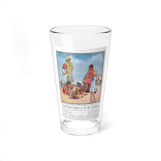Paris Play Clothes Go To The Seashore, McCall's, July 1930 (Magazine Illustration) Pint Glass 16oz 16oz - Go Mug Yourself