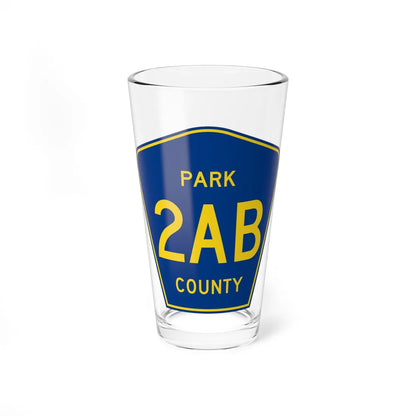 Park County Route 2AB WY (Wyoming) (Road Sign) Pint Glass 16oz 16oz - Go Mug Yourself