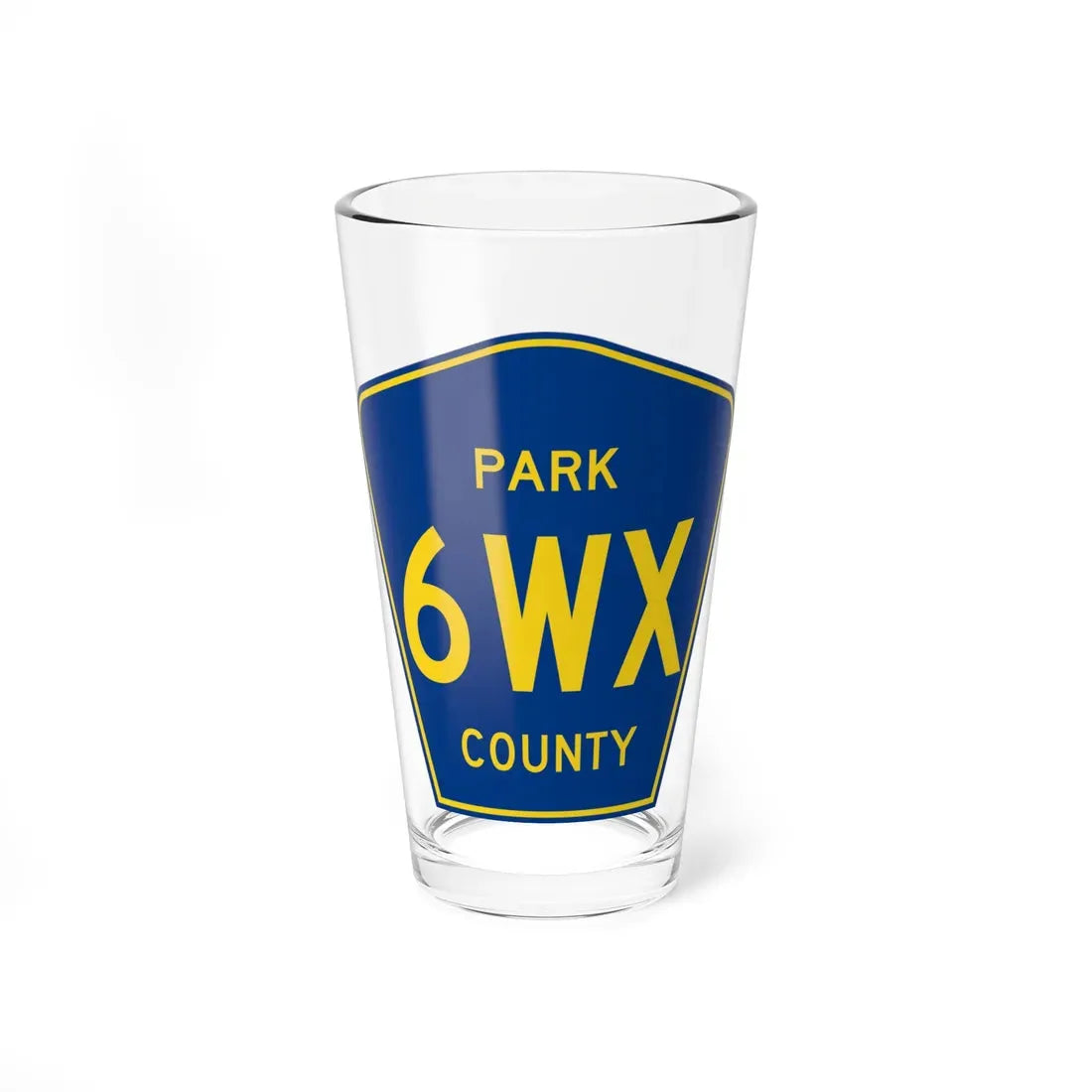 Park County Route 6WX WY (Wyoming) (Road Sign) Pint Glass 16oz 16oz - Go Mug Yourself