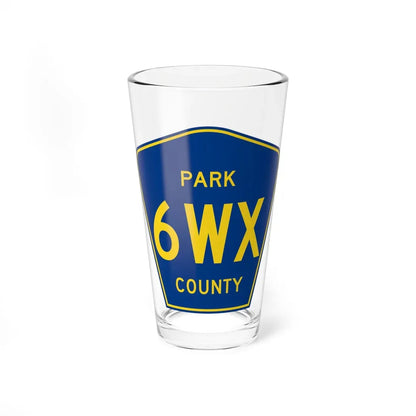Park County Route 6WX WY (Wyoming) (Road Sign) Pint Glass 16oz 16oz - Go Mug Yourself