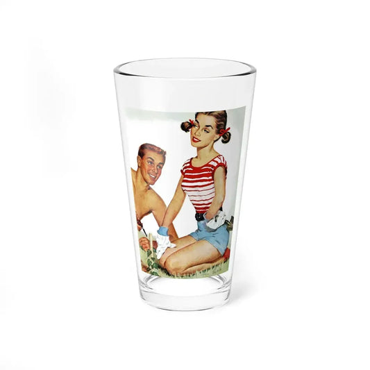 Part-time job, Ladies' Home Journal, December 1950 (Magazine Illustration) Pint Glass 16oz 16oz - Go Mug Yourself